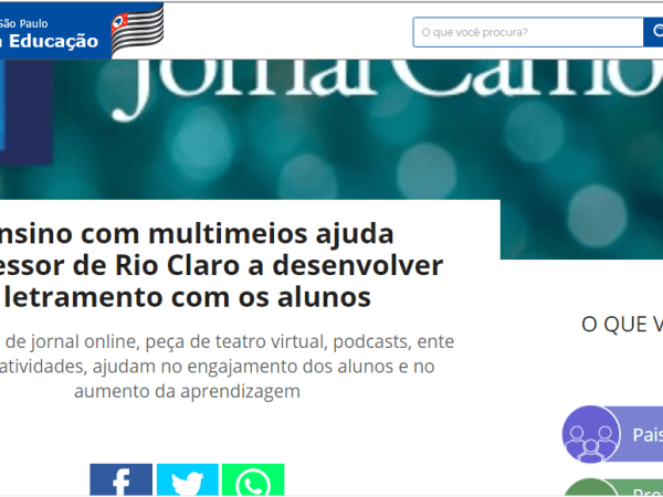 Ensino com multimeios ajuda professor de Rio Claro a desenvolver letramento com os alunos