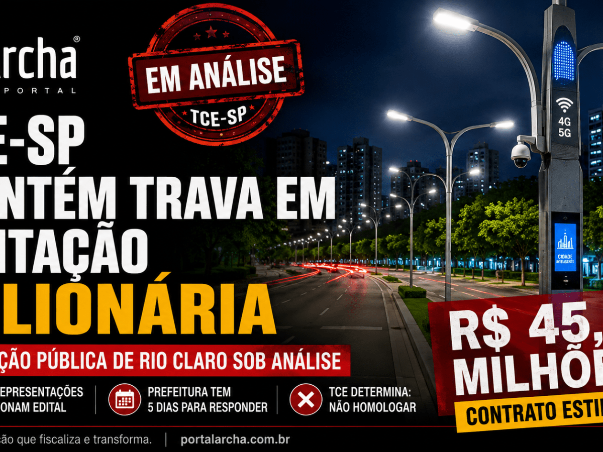 TCE-SP mantém licitação de R$ 45,2 milhões da iluminação pública de Rio Claro sem homologação