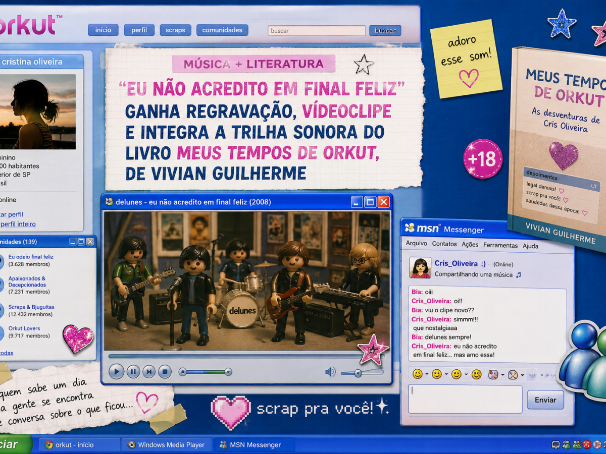 Regravação de clássico da Delunes ganha videoclipe e integra a trilha sonora de Meus Tempos de Orkut, novo livro de Vivian Guilherme