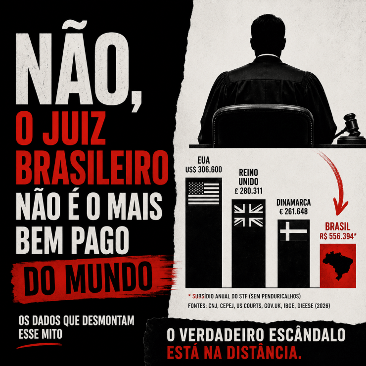 Não, o juiz brasileiro não é o mais bem pago do mundo